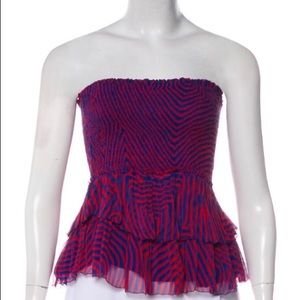 Isabel Marant Etoile Silk Strapless Top, Size Med